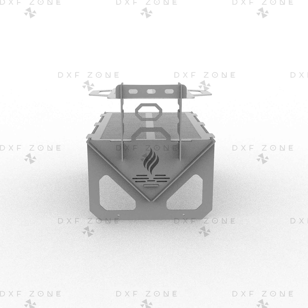 Mover Grill Fire Pit DXF File - Portable BBQ & Wood Burner Design for CNC Laser/Plasma