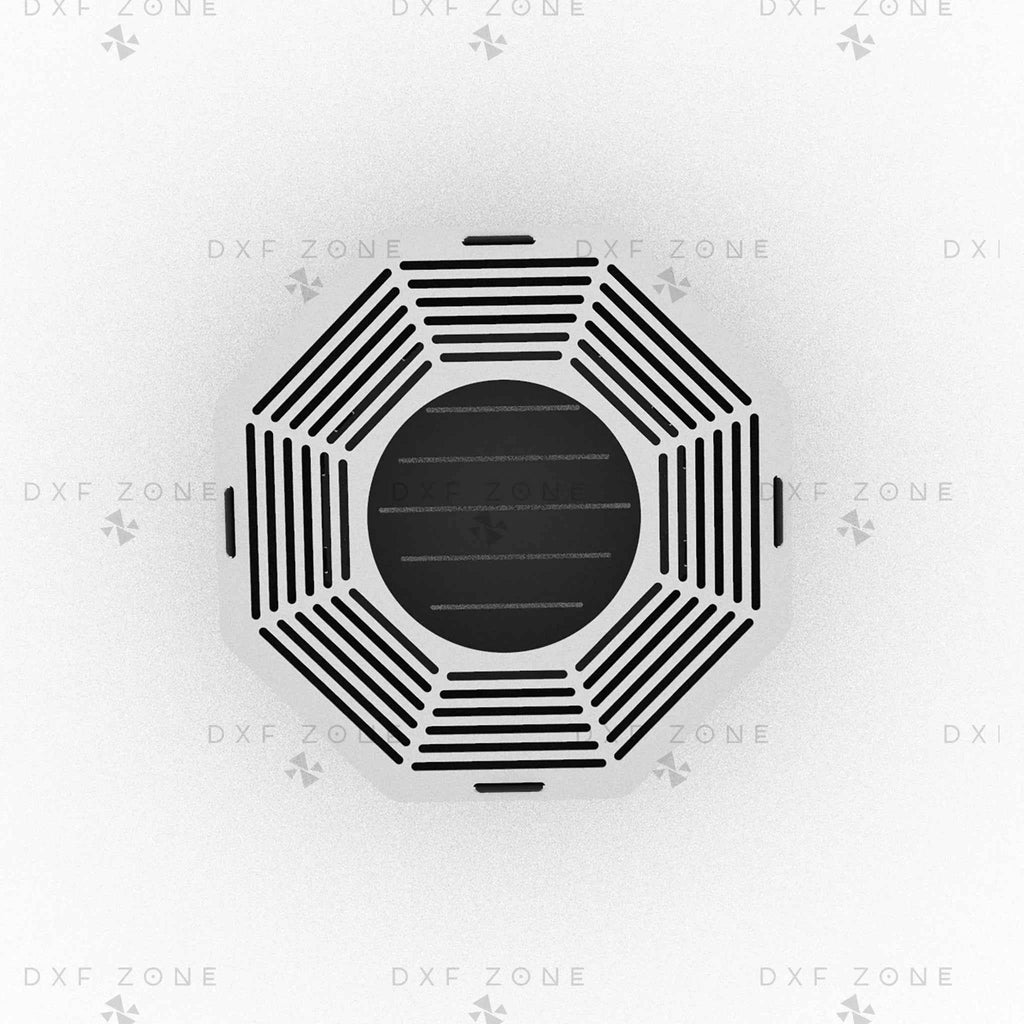 Octagon Fire Pit DXF File - Portable BBQ Grill Design for Plasma Laser CNC Cutting | Foldable Camping Fire Pit Plans