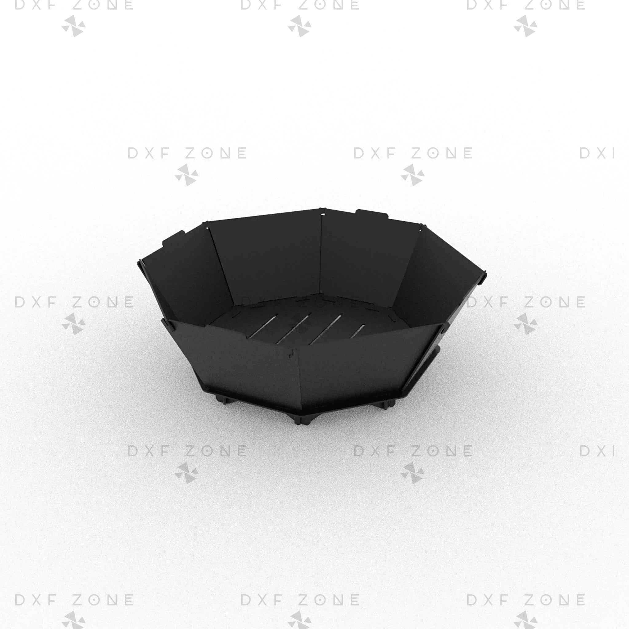 Octagon Fire Pit DXF File - Portable BBQ Grill Design for Plasma Laser CNC Cutting | Foldable Camping Fire Pit Plans