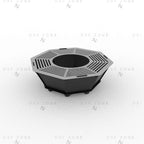 Octagon Fire Pit DXF File - Portable BBQ Grill Design for Plasma Laser CNC Cutting | Foldable Camping Fire Pit Plans