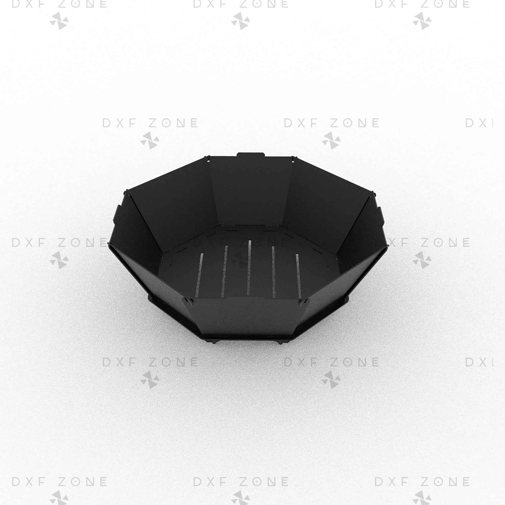 Octagon Fire Pit DXF File - Portable BBQ Grill Design for Plasma Laser CNC Cutting | Foldable Camping Fire Pit Plans