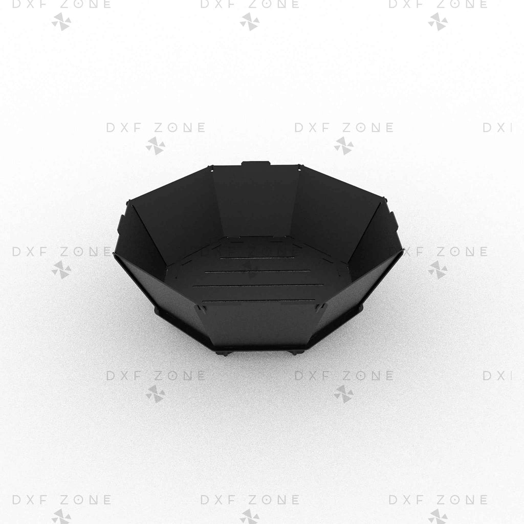 Octagon Fire Pit DXF File - Portable BBQ Grill Design for Plasma Laser CNC Cutting | Foldable Camping Fire Pit Plans