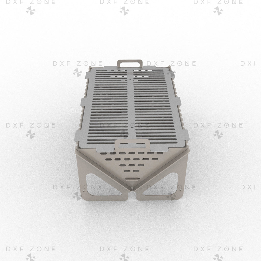 Portable Fire Pit DXF - Collapsible BBQ Grill for CNC Plasma - DxfZone