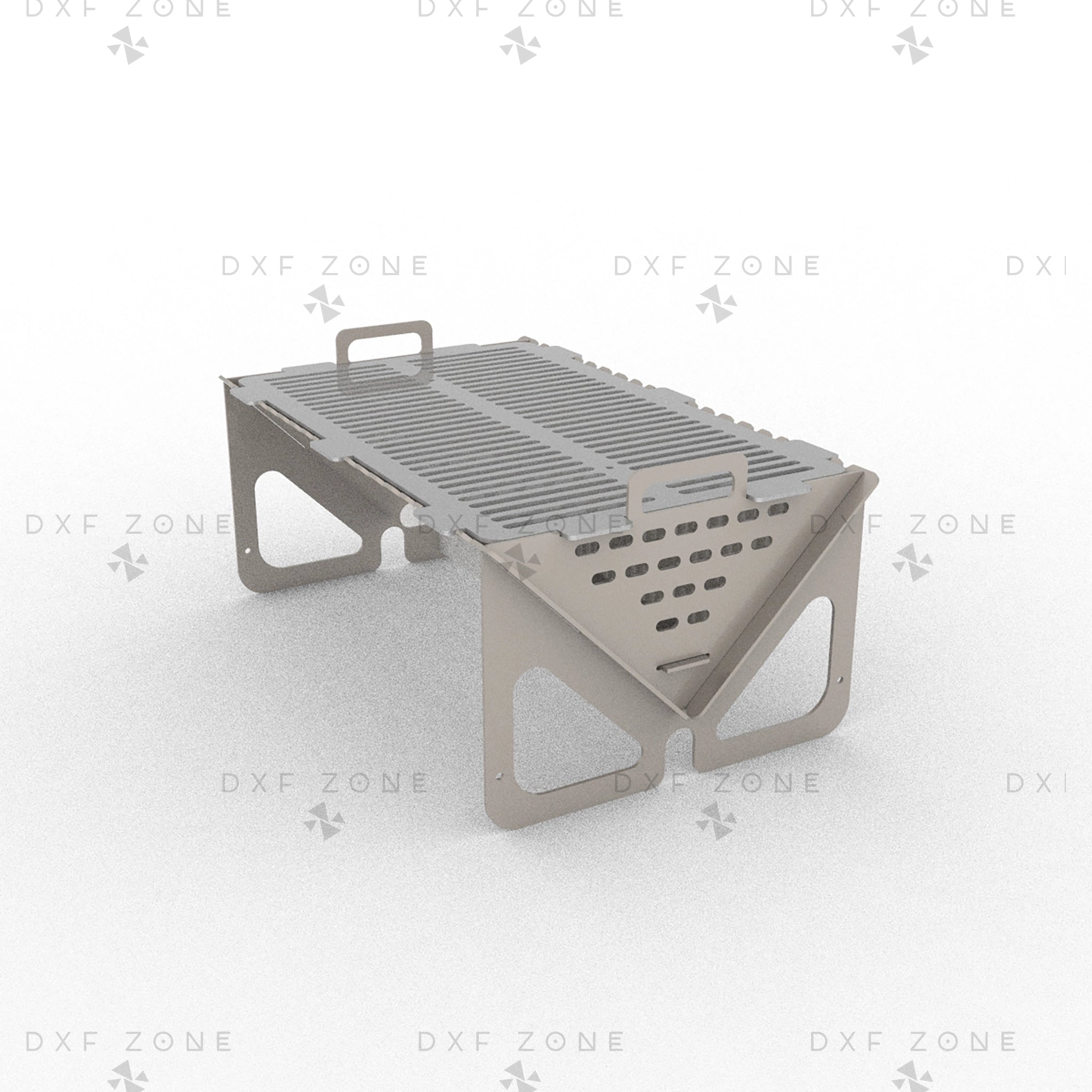 Portable Fire Pit DXF - Collapsible BBQ Grill for CNC Plasma - DxfZone