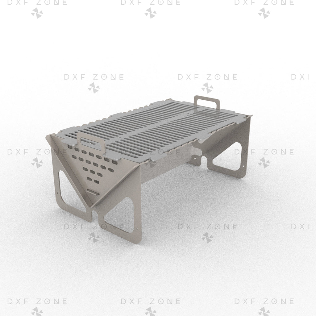 Portable Fire Pit DXF - Collapsible BBQ Grill for CNC Plasma - DxfZone