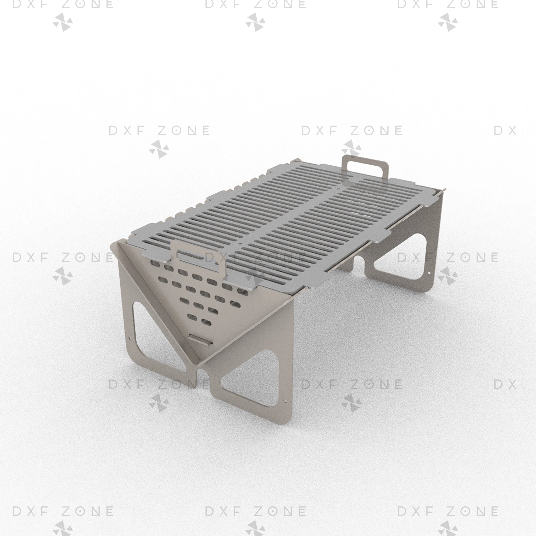 Portable Fire Pit DXF - Collapsible BBQ Grill for CNC Plasma - DxfZone
