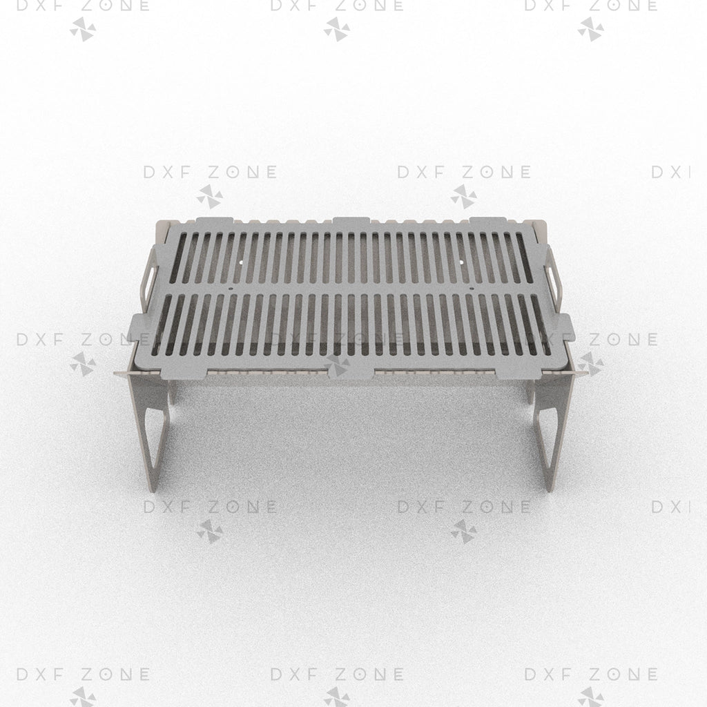 Portable Fire Pit DXF - Collapsible BBQ Grill for CNC Plasma - DxfZone