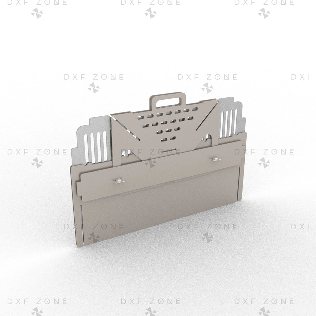 Portable Fire Pit DXF - Collapsible BBQ Grill for CNC Plasma - DxfZone