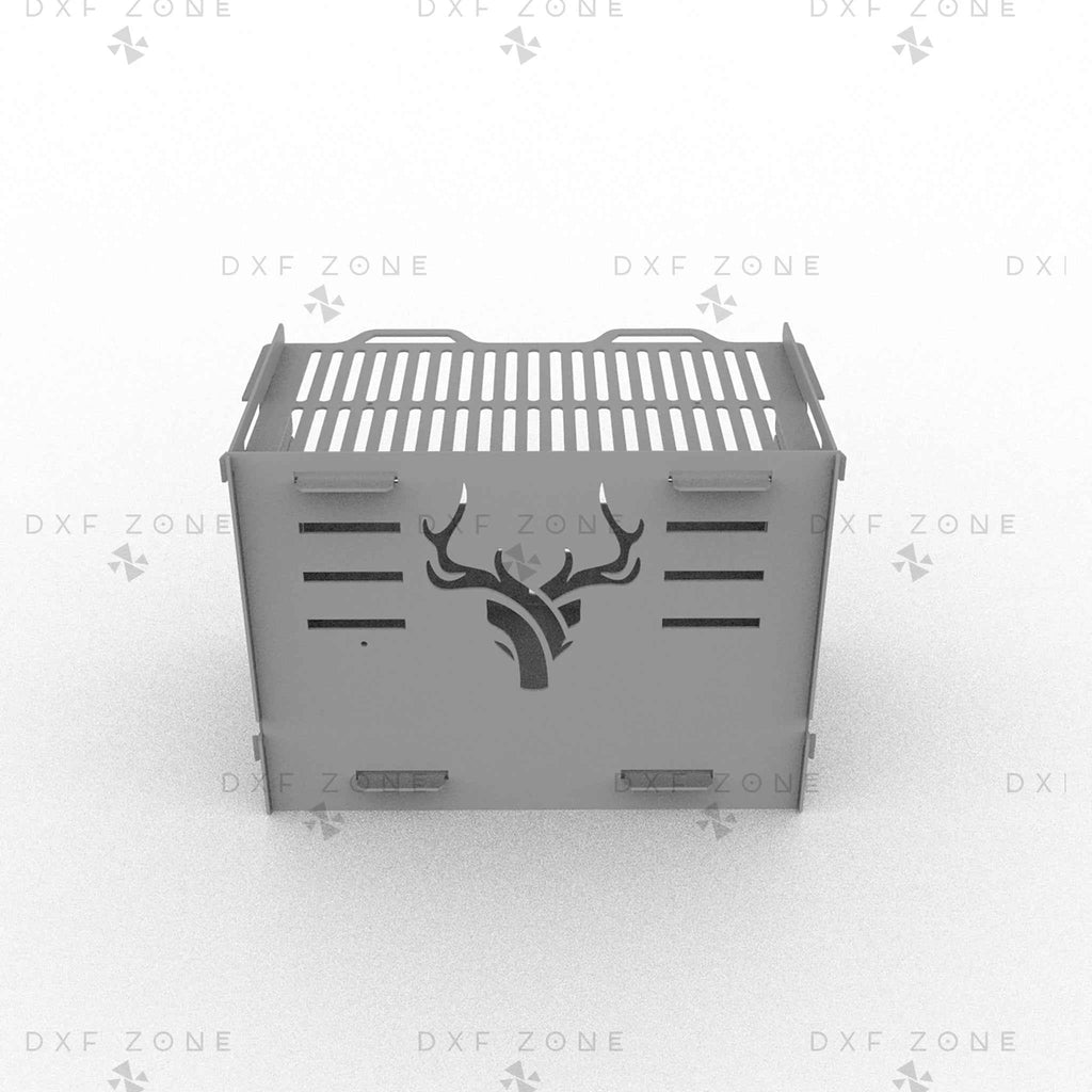 Portable Grill Fire Pit DXF Files - Collapsible BBQ Design for CNC Plasma Cutting