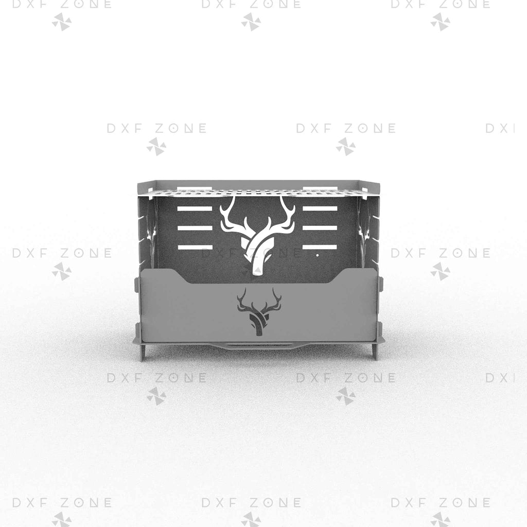 Portable Grill Fire Pit DXF Files - Collapsible BBQ Design for CNC Plasma Cutting