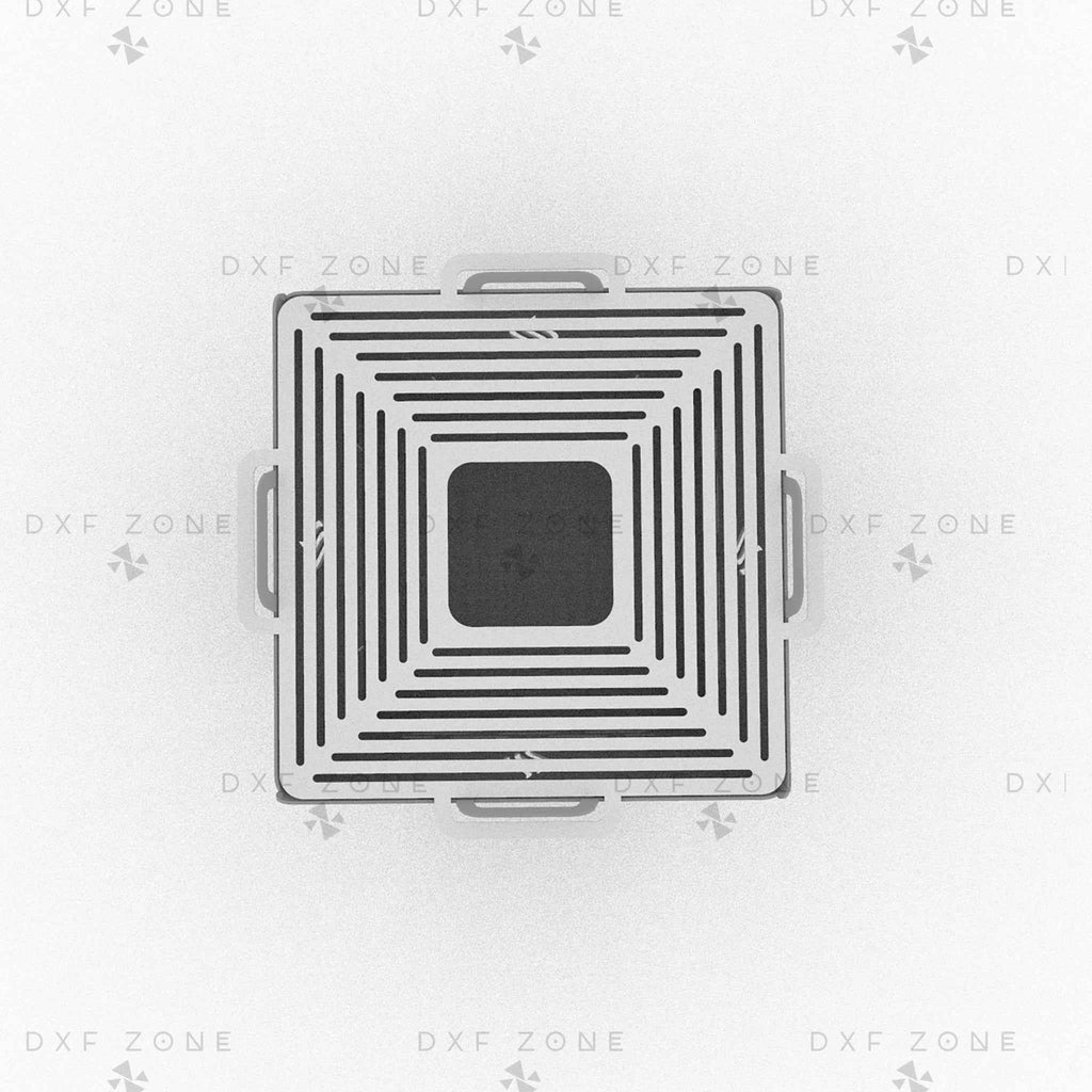 Square Fire Pit DXF SVG File - Foldable BBQ Grill Design for Plasma Laser CNC | Portable Camping Fire Pit Plans