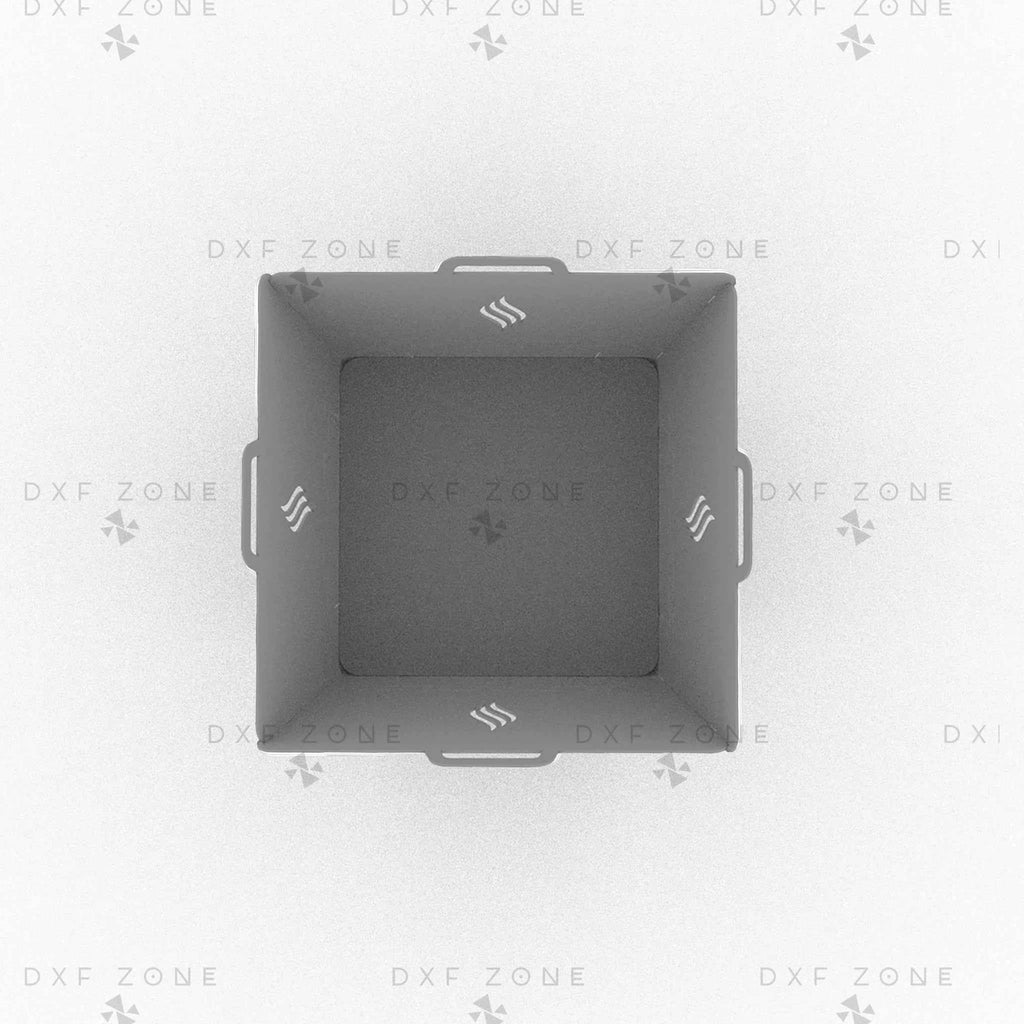 Square Fire Pit DXF SVG File - Foldable BBQ Grill Design for Plasma Laser CNC | Portable Camping Fire Pit Plans