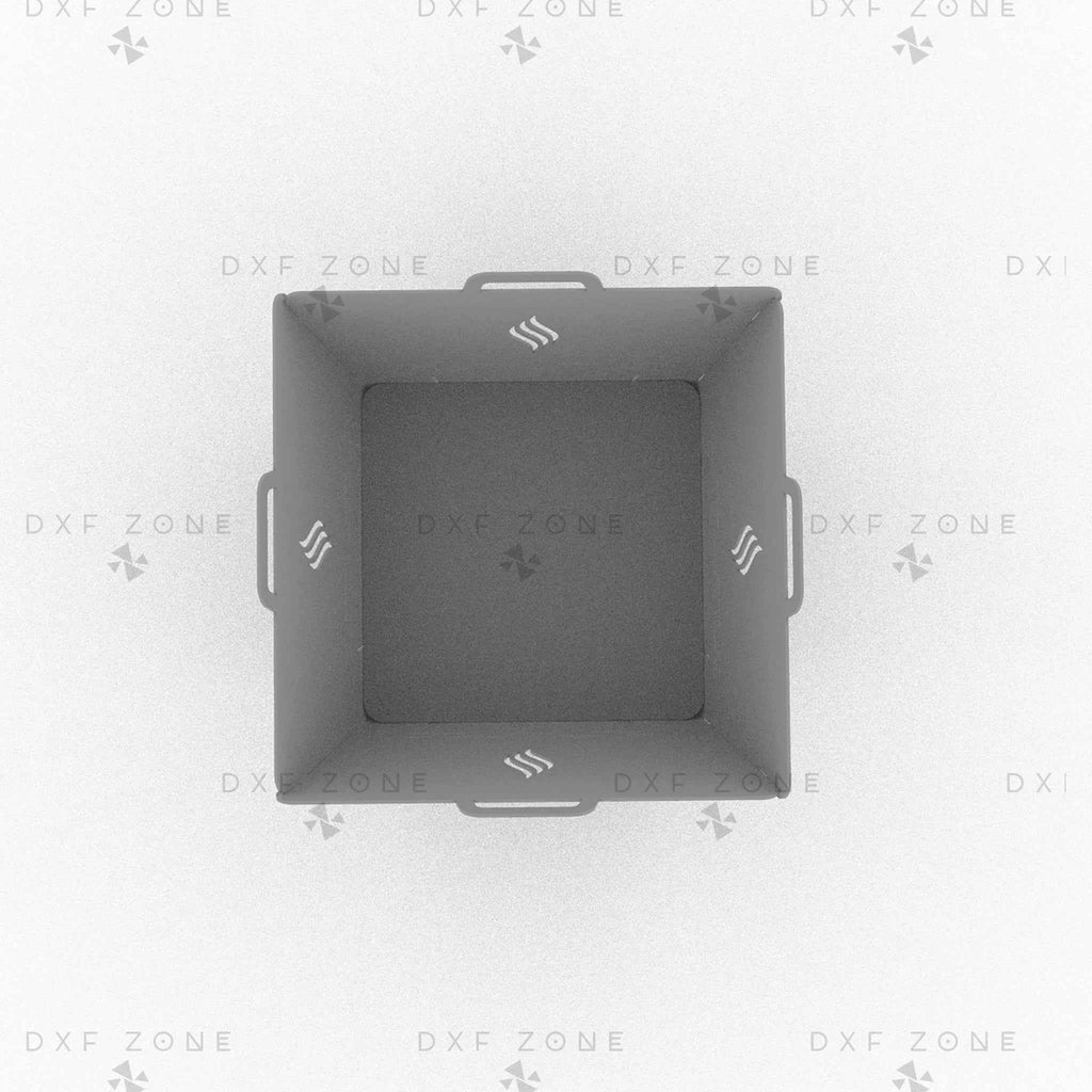 Square Fire Pit DXF SVG File - Foldable BBQ Grill Design for Plasma Laser CNC | Portable Camping Fire Pit Plans