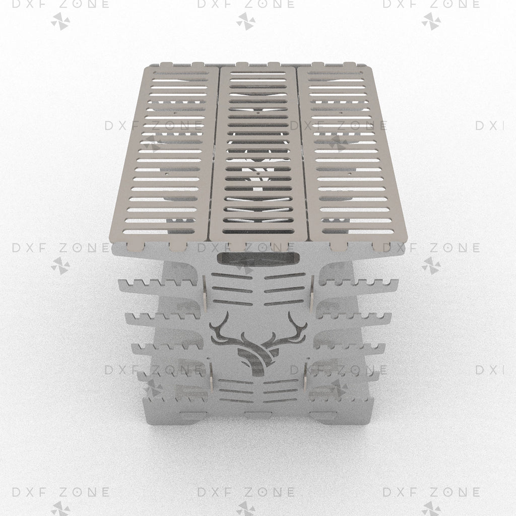 Vertical Shashlik DXF File for Plasma - Foldable BBQ Mangal Design - DxfZone