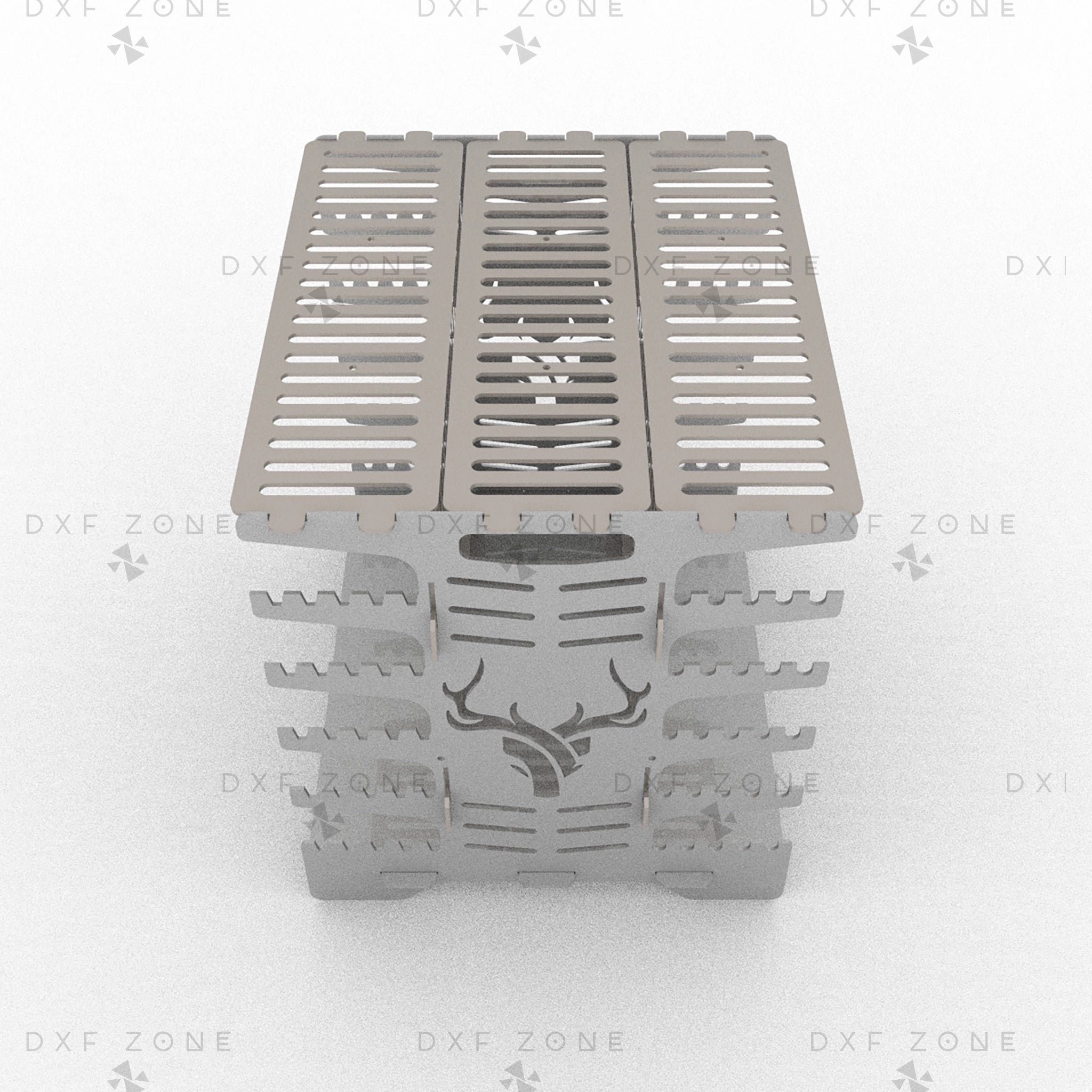 Vertical Shashlik DXF File for Plasma - Foldable BBQ Mangal Design - DxfZone
