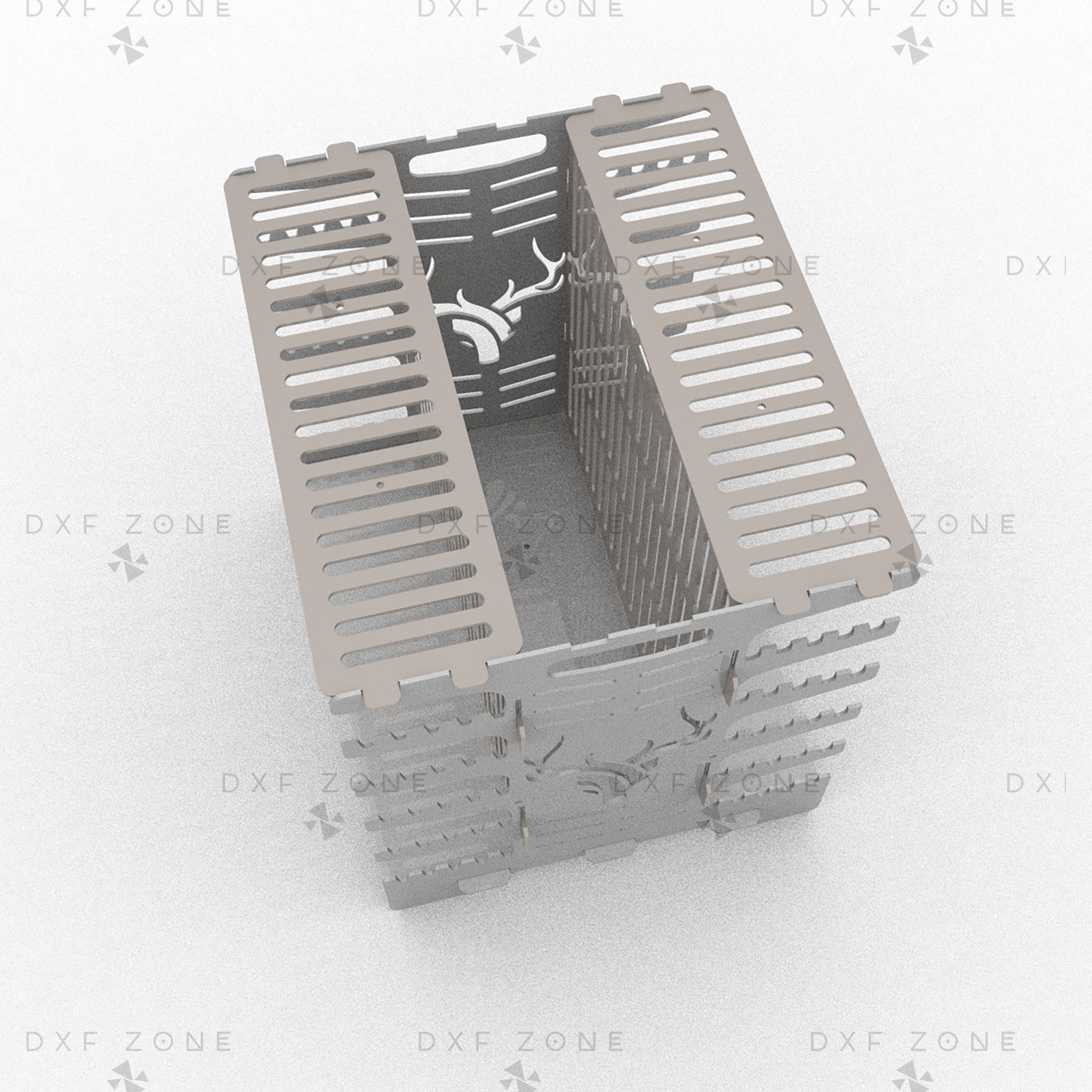 Vertical Shashlik DXF File for Plasma - Foldable BBQ Mangal Design - DxfZone