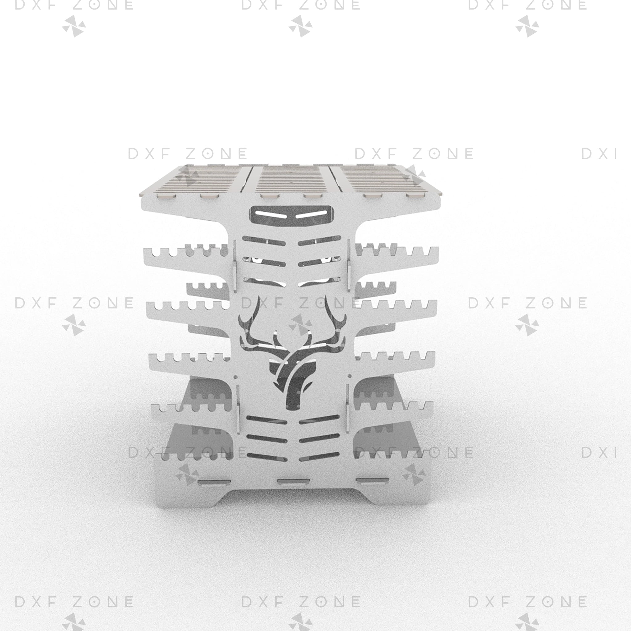 Vertical Shashlik DXF File for Plasma - Foldable BBQ Mangal Design - DxfZone