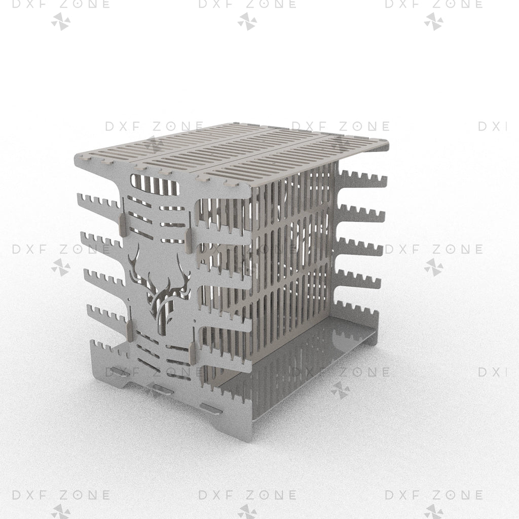 Vertical Shashlik DXF File for Plasma - Foldable BBQ Mangal Design - DxfZone