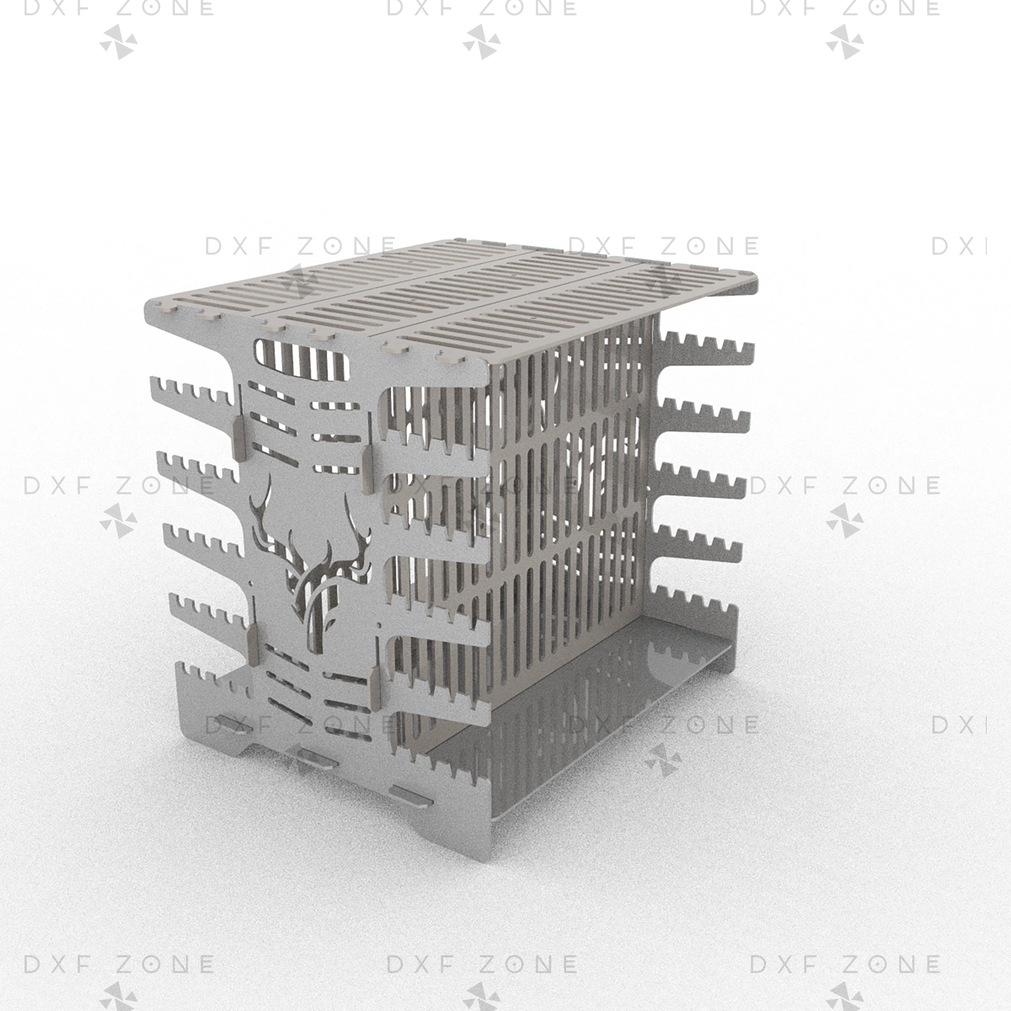 Vertical Shashlik DXF File for Plasma - Foldable BBQ Mangal Design - DxfZone