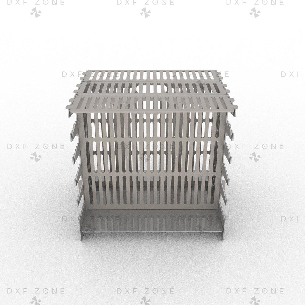 Vertical Shashlik DXF File for Plasma - Foldable BBQ Mangal Design - DxfZone