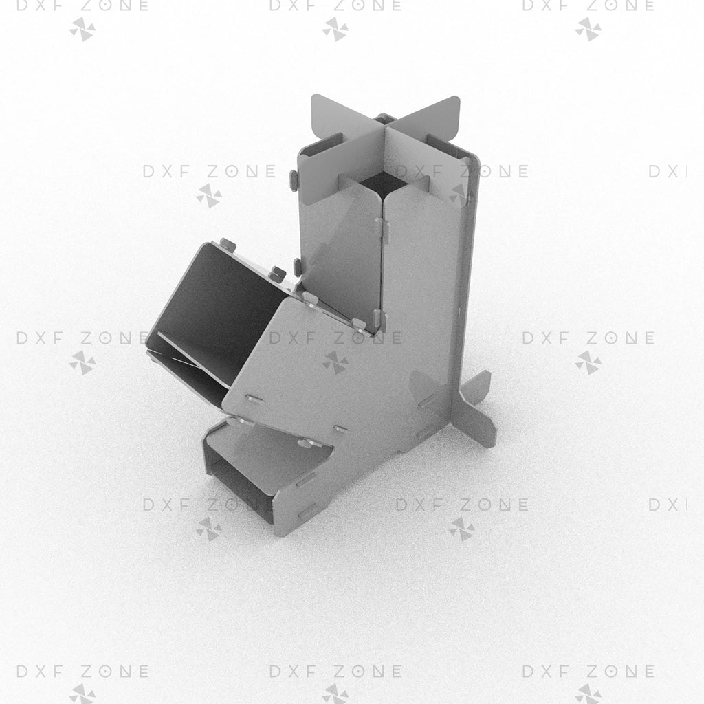 Wood Rocket Stove DXF - Foldable Backpack Stove for CNC Plasma - DxfZone