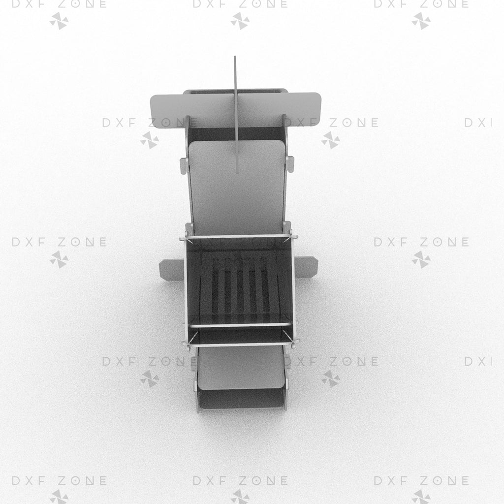 Wood Rocket Stove DXF - Foldable Backpack Stove for CNC Plasma - DxfZone