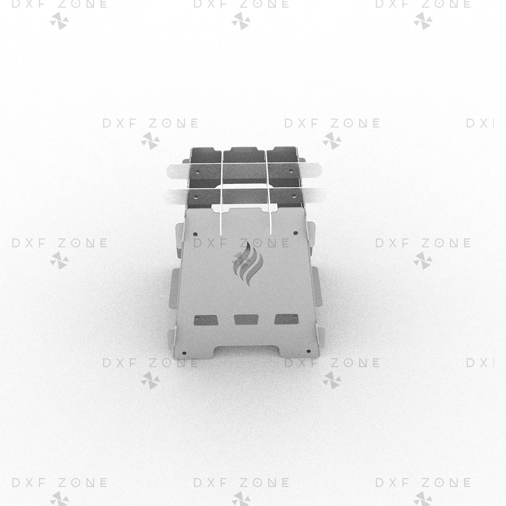 Wood Stove DXF File for CNC Plasma - Foldable Camping Fire Pit Design - DxfZone