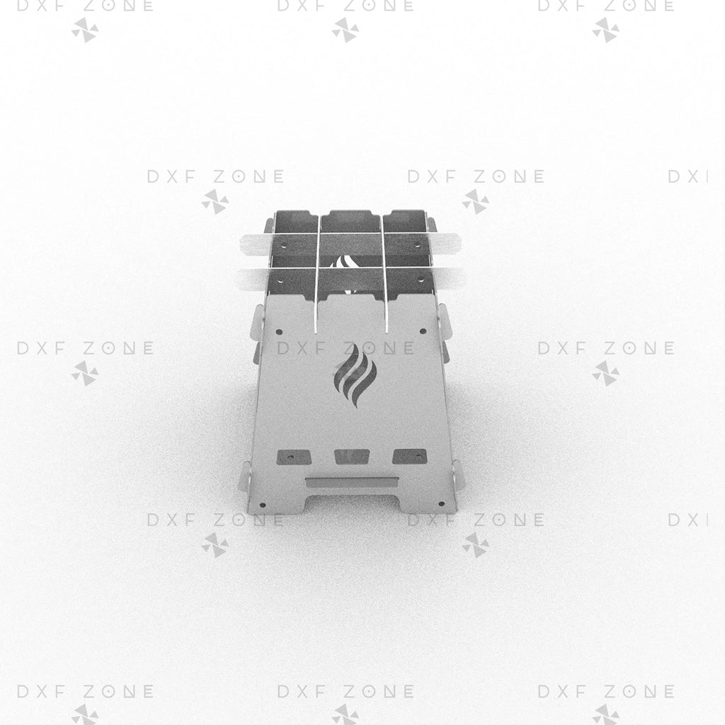 Wood Stove DXF File for CNC Plasma - Foldable Camping Fire Pit Design - DxfZone